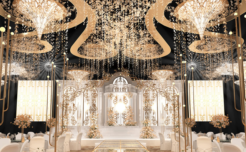 咸阳花木兰喜事汇金色大厅效果展示